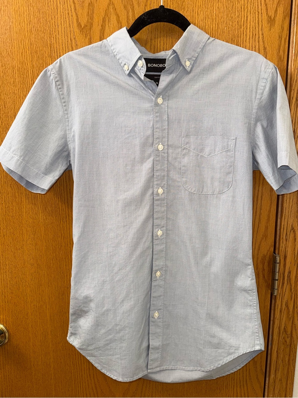 Bonobos Pale Blue Short Sleeve Button-Down Oxford Slim Fit Shirt, Size XS, NWT